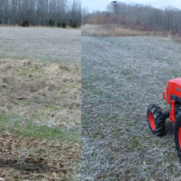 Picture3, Jarred Brooke showing hard seeder spreader and using ATV