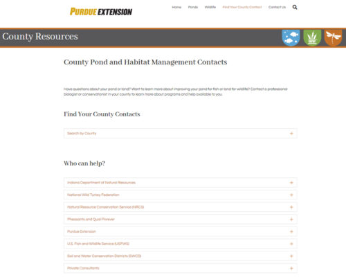 Pond and Wildlife Management Contact a Professional web page.