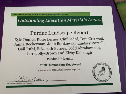 PurdueLandscapeReportAwardASHS