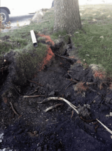 Soil that has been burnt.