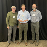 Jarred Brooke is presented with the Eastern Oak Forests Conference career achievement award.