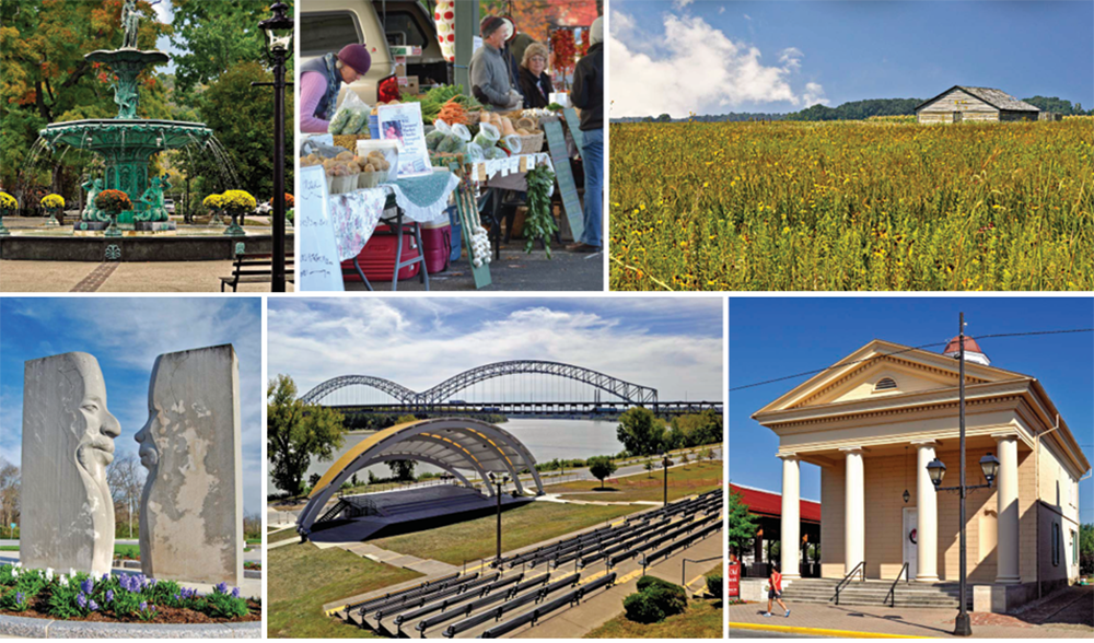 Collage of photos of public spaces