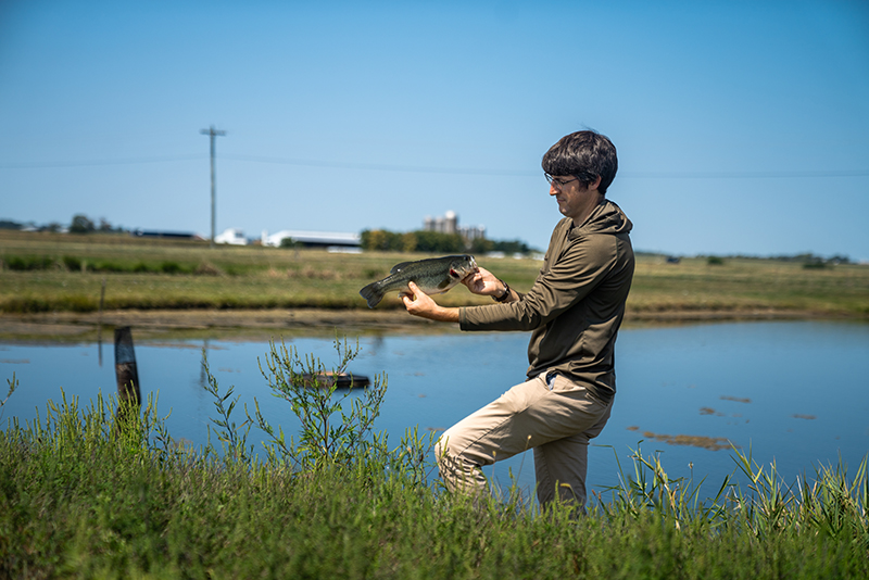 Tyler Hoskins' PFAS lab samples PFAS levels in fish.
