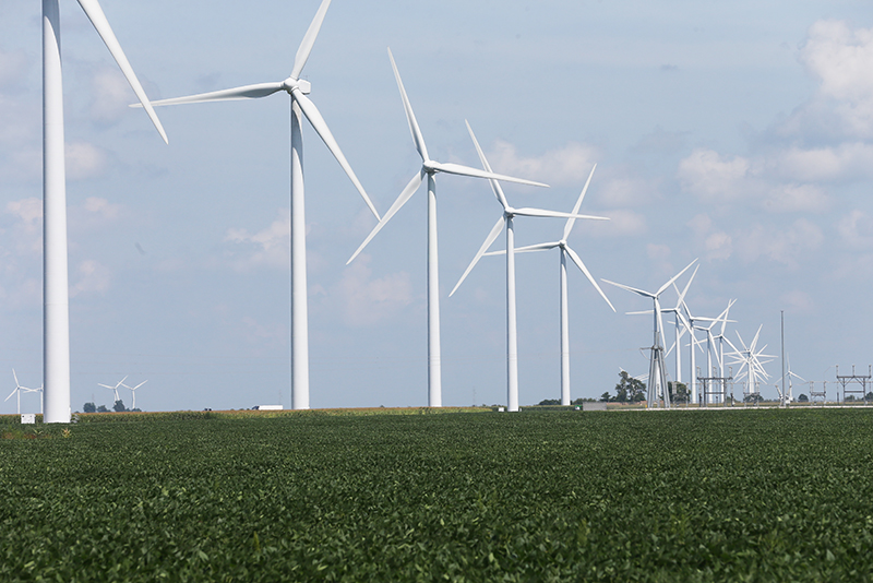Wind farm on route to Wanatah, Indiana.